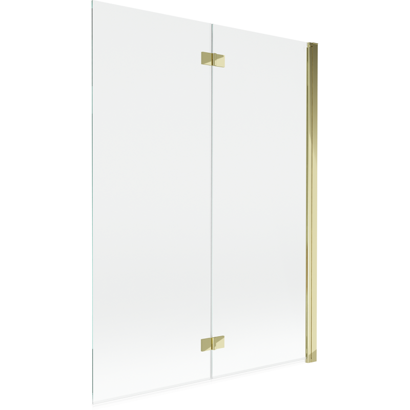 Mexen Mist shower screen 2-wing right 130 x 150 cm, transparent, gold - 8A9-130-002-50-00-P