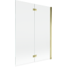 Mexen Mist shower screen 2-wing right 130 x 150 cm, transparent, gold - 8A9-130-002-50-00-P