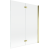 Mexen Mist 2-panel folding shower screen right 140 x 150 cm, transparent, gold - 8A9-140-002-50-00-P