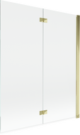 Mexen Mist 2-panel folding shower screen right 140 x 150 cm, transparent, gold - 8A9-140-002-50-00-P