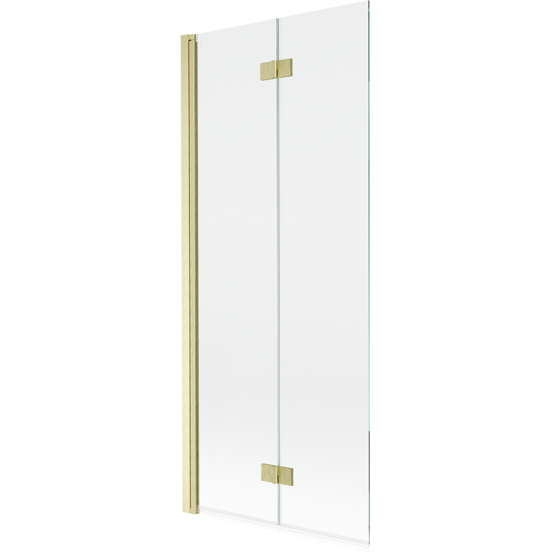 Mexen Mist shower partition 2-wing left 80 x 150 cm, transparent, brushed gold - 8A9-080-002-55-00-L