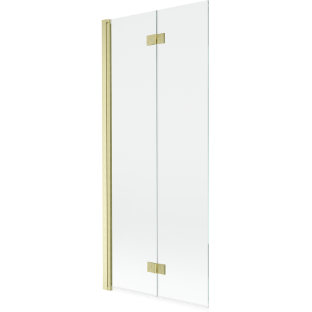 Mexen Mist shower partition 2-wing left 80 x 150 cm, transparent, brushed gold - 8A9-080-002-55-00-L