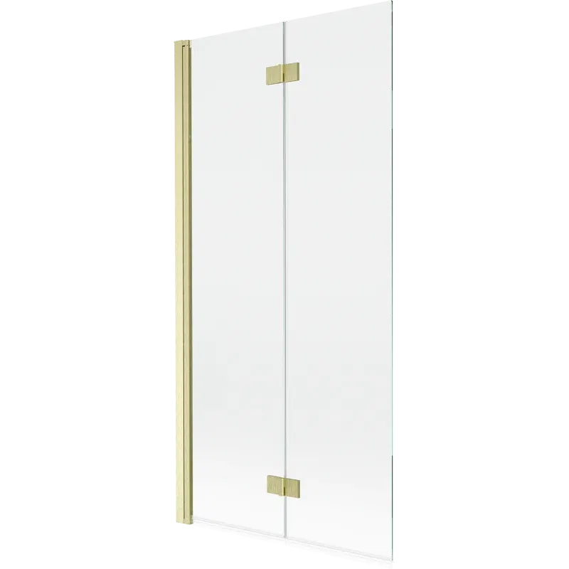 Mexen Mist shower screen, 2-panel left 90 x 150 cm, transparent, brushed gold - 8A9-090-002-55-00-L