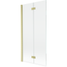 Mexen Mist shower screen, 2-panel left 90 x 150 cm, transparent, brushed gold - 8A9-090-002-55-00-L