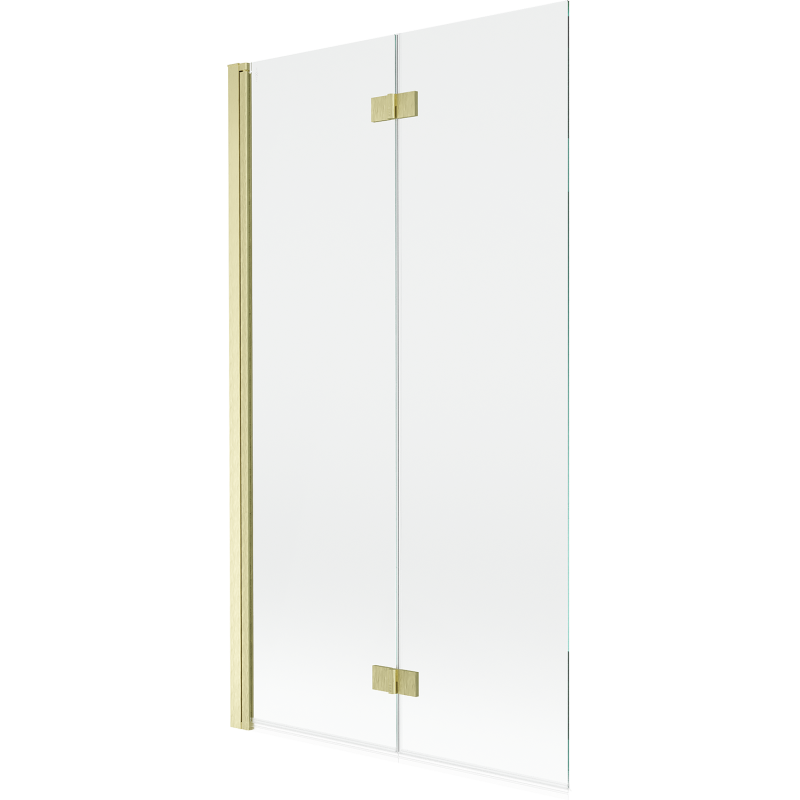 Mexen Mist Shower Screen 2-Panel Left 100 x 150 cm, Transparent, Brushed Gold - 8A9-100-002-55-00-L