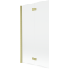 Mexen Mist Shower Screen 2-Panel Left 100 x 150 cm, Transparent, Brushed Gold - 8A9-100-002-55-00-L