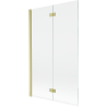 Mexen Mist 2-panel left shower screen 110 x 150 cm, transparent, brushed gold - 8A9-110-002-55-00-L