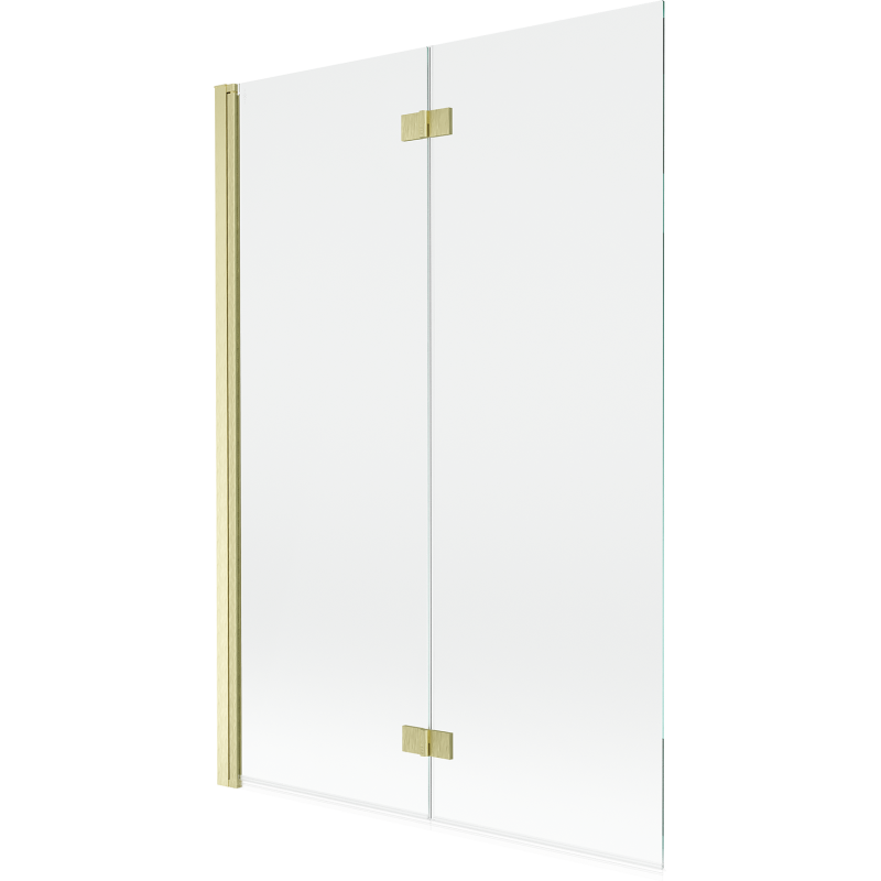 Mexen Mist shower screen 2-wing left 120 x 150 cm, transparent, gold brushed - 8A9-120-002-55-00-L