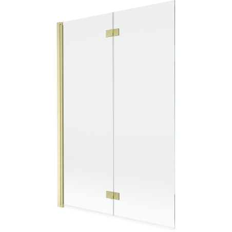 Mexen Mist shower screen 2-wing left 120 x 150 cm, transparent, gold brushed - 8A9-120-002-55-00-L
