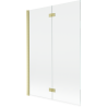 Mexen Mist 2-panel left shower screen 120 x 150 cm, transparent, brushed gold - 8A9-120-002-55-00-L