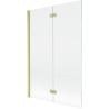Mexen Mist shower screen 2-wing left 120 x 150 cm, transparent, gold brushed - 8A9-120-002-55-00-L