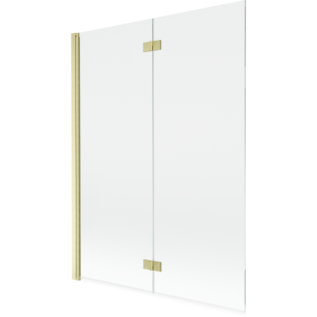 Mexen Mist 2-wing left shower screen 130 x 150 cm, transparent, brushed gold - 8A9-130-002-55-00-L