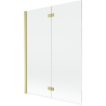 Mexen Mist 2-wing left shower screen 130 x 150 cm, transparent, brushed gold - 8A9-130-002-55-00-L