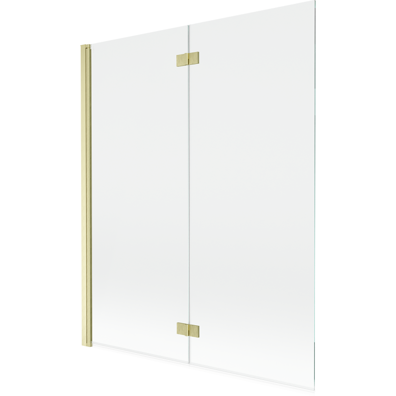 Mexen Mist 2-wing left shower screen 140 x 150 cm, transparent, brushed gold - 8A9-140-002-55-00-L