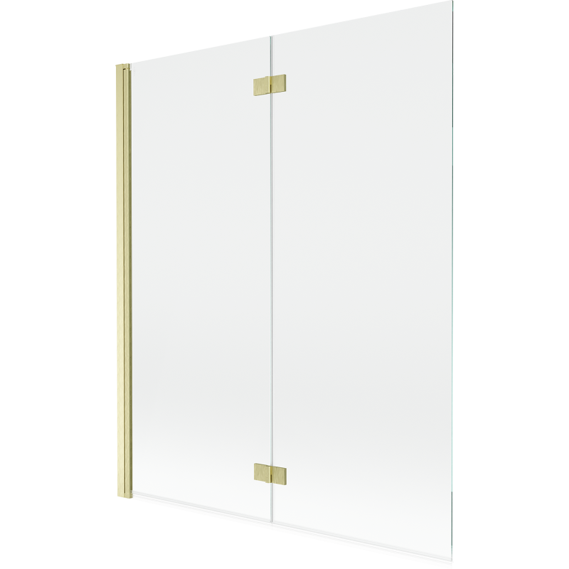 Mexen Mist shower screen 2-wing left 140 x 150 cm, transparent, brushed gold - 8A9-140-002-55-00-L