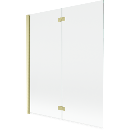 Mexen Mist shower screen 2-wing left 140 x 150 cm, transparent, brushed gold - 8A9-140-002-55-00-L