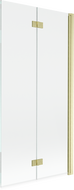 Mexen Mist 2-panel right-hand shower screen 90 x 150 cm, transparent, brushed gold - 8A9-090-002-55-00-P
