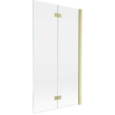 Mexen Mist shower screen 2-wing right 100 x 150 cm, transparent, brushed gold - 8A9-100-002-55-00-P