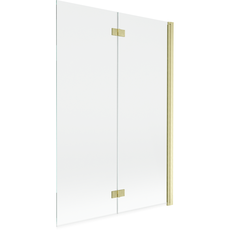 Mexen Mist shower screen 2-leaf right 120 x 150 cm, transparent, brushed gold - 8A9-120-002-55-00-P