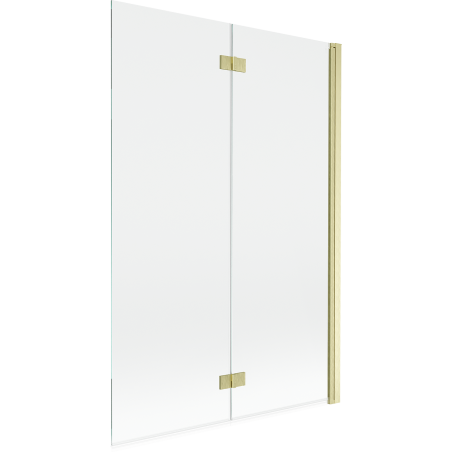 Mexen Mist shower screen 2-leaf right 120 x 150 cm, transparent, brushed gold - 8A9-120-002-55-00-P