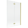 Mexen Mist shower screen 2-leaf right 120 x 150 cm, transparent, brushed gold - 8A9-120-002-55-00-P