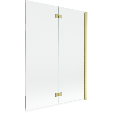 Mexen Mist shower screen 2-wing right 130 x 150 cm, transparent, brushed gold - 8A9-130-002-55-00-P