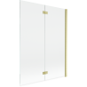 Mexen Mist 2-wing right shower screen 130 x 150 cm, transparent, brushed gold - 8A9-130-002-55-00-P