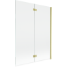 Mexen Mist shower screen 2-wing right 130 x 150 cm, transparent, brushed gold - 8A9-130-002-55-00-P