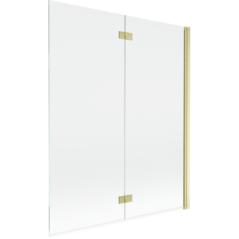 Mexen Mist 2-panel shower screen right 140 x 150 cm, transparent, brushed gold - 8A9-140-002-55-00-P