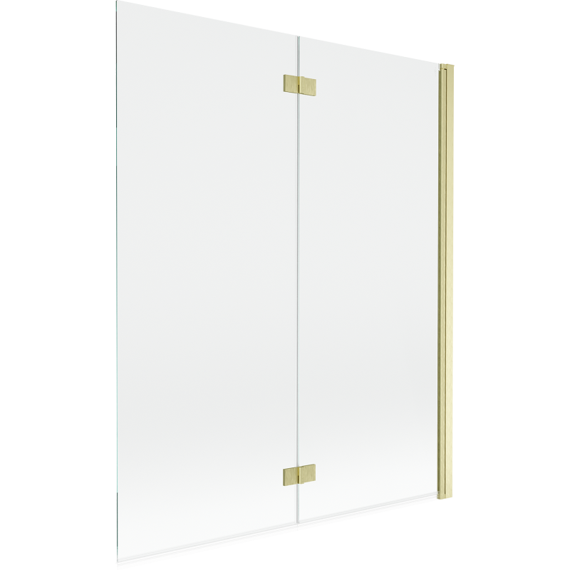Mexen Mist 2-wing shower screen right 140 x 150 cm, transparent, brushed gold - 8A9-140-002-55-00-P
