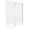 Mexen Mist 2-wing shower screen right 140 x 150 cm, transparent, brushed gold - 8A9-140-002-55-00-P