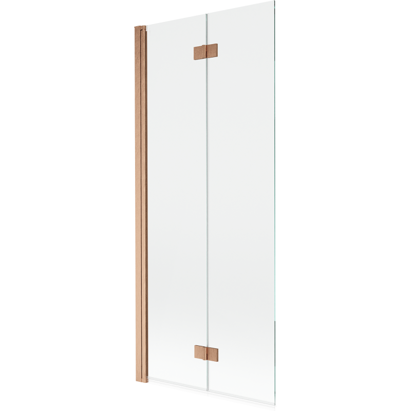 Mexen Mist 2-Panel Shower Screen Left 80 x 150 cm, Transparent, Brushed Copper - 8A9-080-002-65-00-L