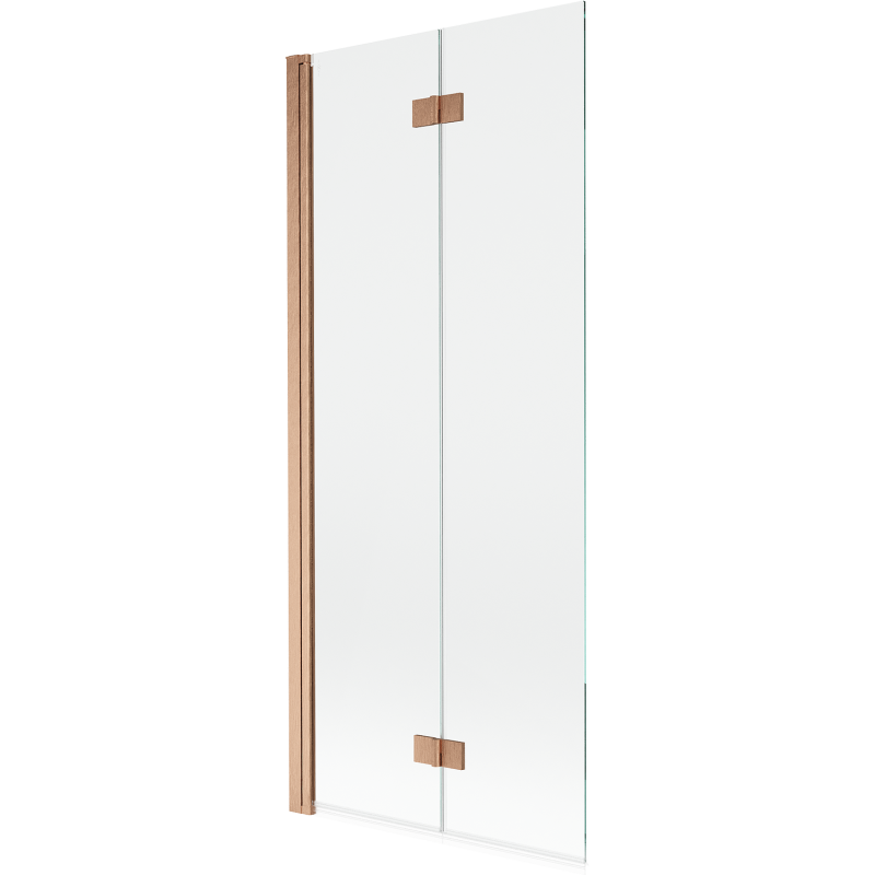 Mexen Mist 2-wing Left Shower Screen 80 x 150 cm, Transparent, Brushed Copper - 8A9-080-002-65-00-L