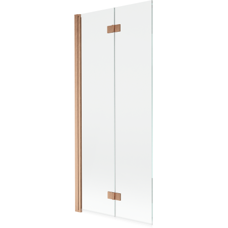 Mexen Mist 2-Panel Shower Screen Left 80 x 150 cm, Transparent, Brushed Copper - 8A9-080-002-65-00-L