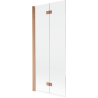 Mexen Mist 2-Panel Shower Screen Left 80 x 150 cm, Transparent, Brushed Copper - 8A9-080-002-65-00-L