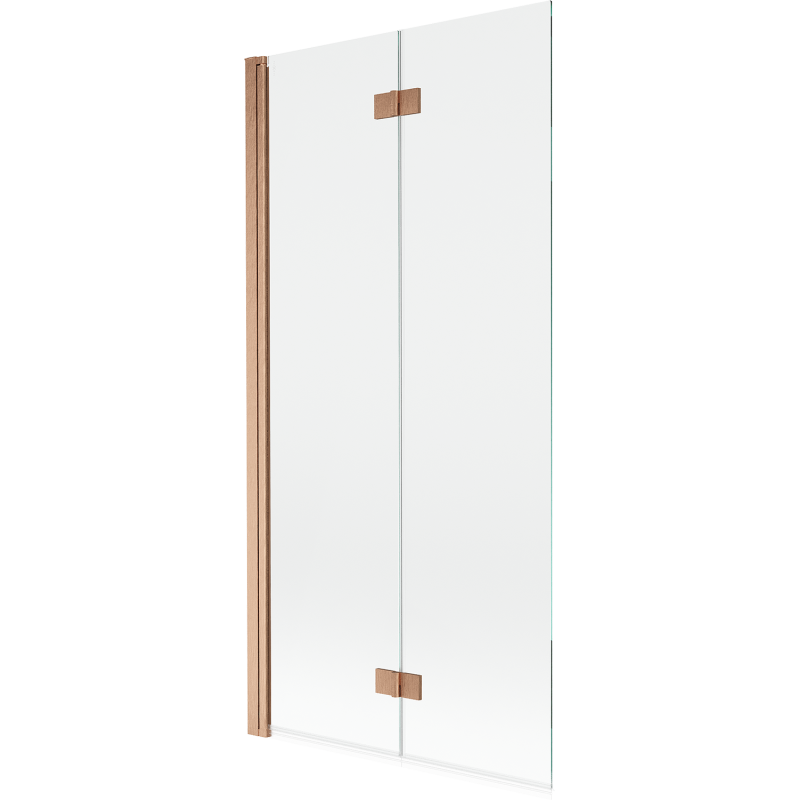 Mexen Mist shower screen 2-wing left 90 x 150 cm, transparent, brushed copper - 8A9-090-002-65-00-L
