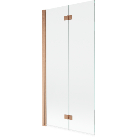 Mexen Mist shower screen 2-wing left 90 x 150 cm, transparent, brushed copper - 8A9-090-002-65-00-L