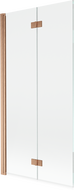 Mexen Mist shower screen 2-wing left 90 x 150 cm, transparent, brushed copper - 8A9-090-002-65-00-L