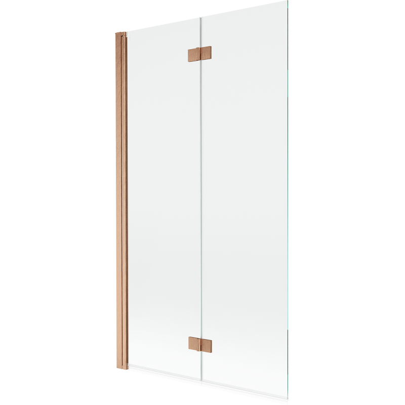 Mexen Mist shower screen 2-wing left 100 x 150 cm, transparent, brushed copper - 8A9-100-002-65-00-L