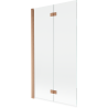 Mexen Mist 2-panel left shower screen 100 x 150 cm, transparent, brushed copper - 8A9-100-002-65-00-L
