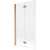 Mexen Mist shower screen 2-wing left 100 x 150 cm, transparent, brushed copper - 8A9-100-002-65-00-L