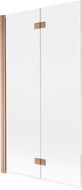 Mexen Mist shower screen 2-wing left 100 x 150 cm, transparent, brushed copper - 8A9-100-002-65-00-L
