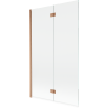 Mexen Mist 2-wing left shower screen 110 x 150 cm, transparent, brushed copper - 8A9-110-002-65-00-L