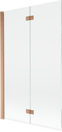 Mexen Mist 2-wing left shower screen 110 x 150 cm, transparent, brushed copper - 8A9-110-002-65-00-L