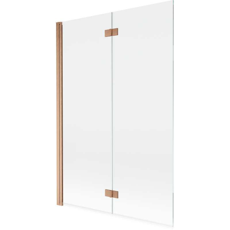 Mexen Mist 2-wing left shower screen 120 x 150 cm, transparent, brushed copper - 8A9-120-002-65-00-L