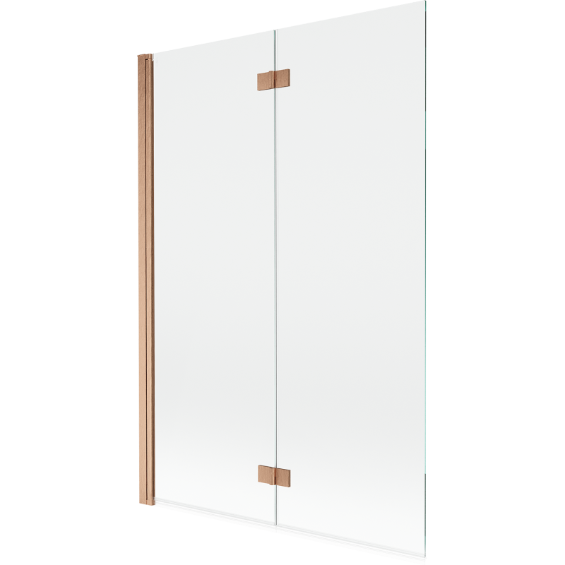 Mexen Mist shower screen, 2-panel left 120 x 150 cm, transparent, brushed copper - 8A9-120-002-65-00-L