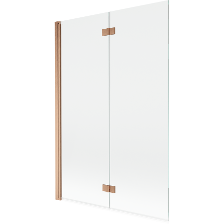 Mexen Mist shower screen, 2-panel left 120 x 150 cm, transparent, brushed copper - 8A9-120-002-65-00-L