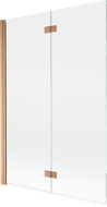Mexen Mist shower screen, 2-panel left 120 x 150 cm, transparent, brushed copper - 8A9-120-002-65-00-L