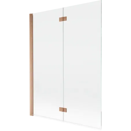 Mexen Mist 2-panel left shower screen 130 x 150 cm, transparent, brushed copper - 8A9-130-002-65-00-L