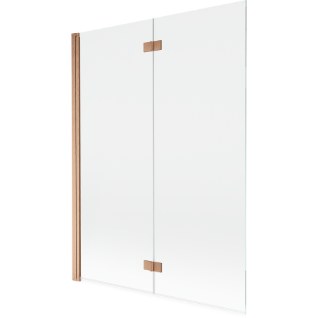 Mexen Mist 2-wing left shower screen 130 x 150 cm, transparent, brushed copper - 8A9-130-002-65-00-L